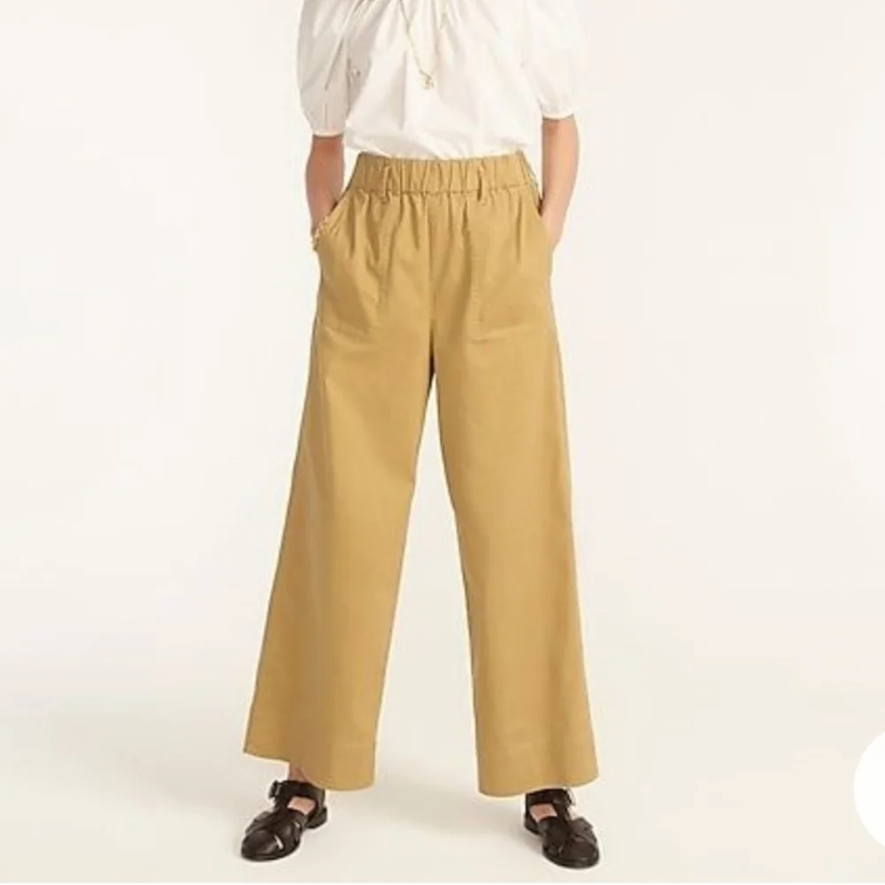 J. Crew Wide Leg Pull On Chino Pants Large Tall / Long Length